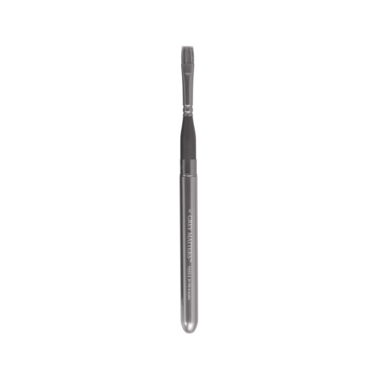 JACK RICHESON & CO Grey Matters Oil/Acrylic Travel Brush - Grey Synthetic - Bright Size 4 (8 x 13mm)