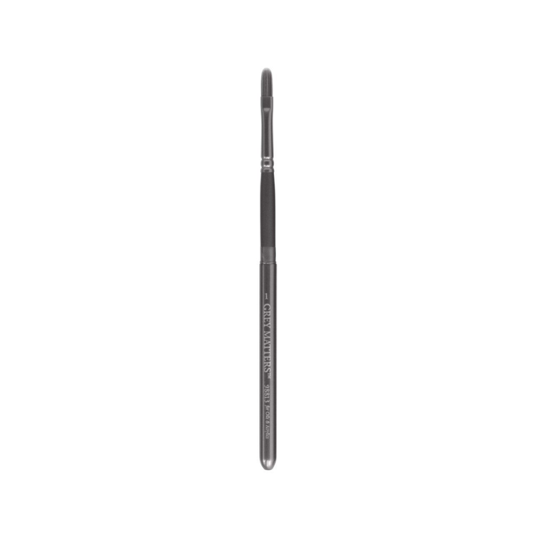 JACK RICHESON & CO Grey Matters Oil/Acrylic Travel Brush - Grey Synthetic - Filbert Size 1 (4 x 12mm)