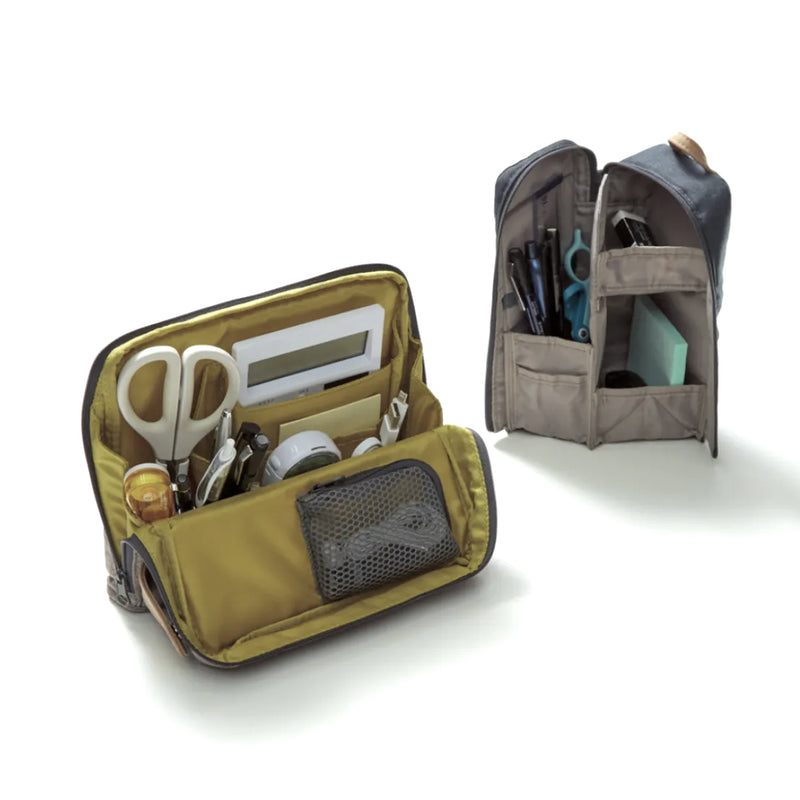 KOKUYO Haco-biz Stand Up Utility Case - Oatmeal/Lime