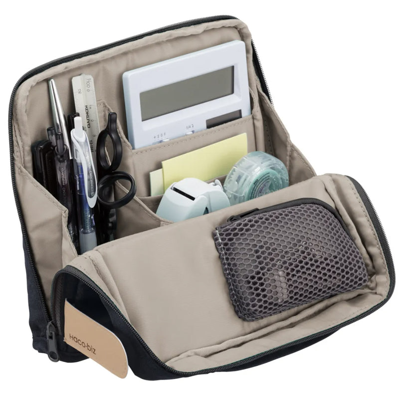 KOKUYO Haco-biz Stand Up Utility Case - Midnight Blue/Taupe