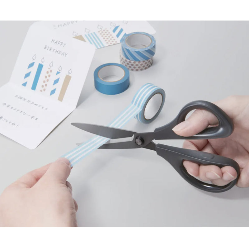 KOKUYO SAXA Straight Blade Scissors - Standard 65mm Blade Length - Black - Various Blade Finishes
