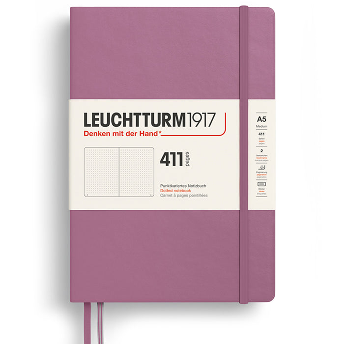 LEUCHTTURM1917 Classic Hard Cover Expanded Notebook 411 - Medium (A5) - Ruled - Dusty Rose