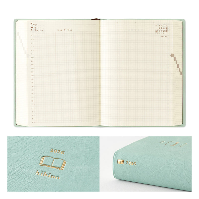2026 MIDORI Hibino - Daily Diary Planner - Soft Cover - Pocket (A6) - Blue