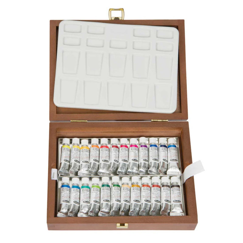 Schmincke Horadam Watercolour Set 24 5ml Tubes in Wooden Case