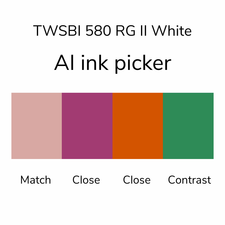 TWSBI Diamond 580 Rose Gold II Fountain Pen - Clear / White with rose gold trim