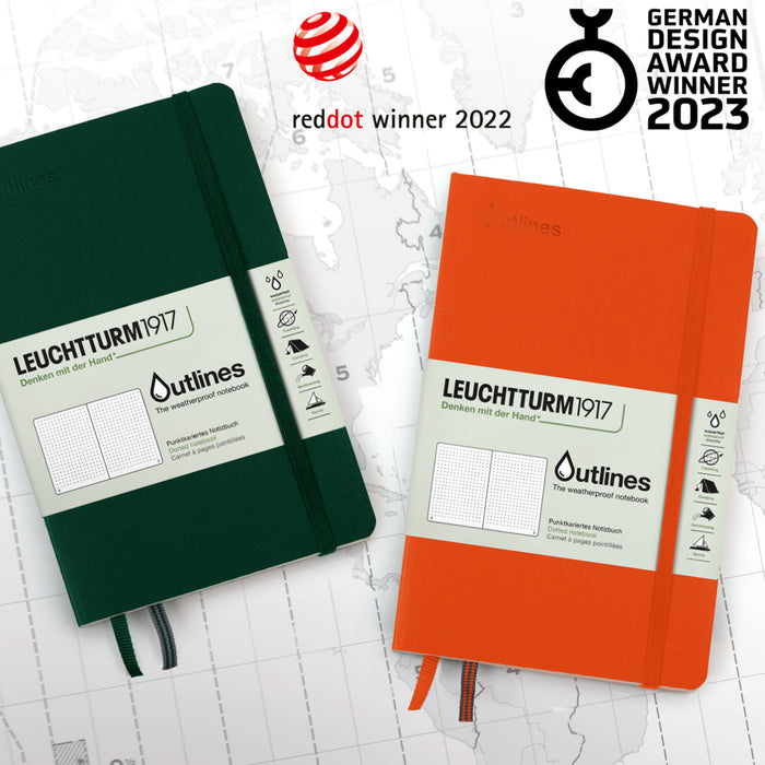 LEUCHTTURM1917 Outlines Composition Weatherproof Notebook Soft Cover - B6 - Dotted - Signal Orange