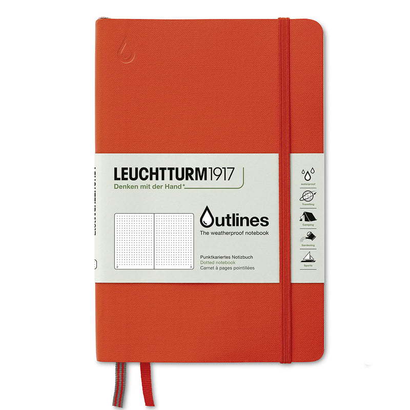 LEUCHTTURM1917 Outlines Composition Weatherproof Notebook Soft Cover - B6 - Dotted - Signal Orange