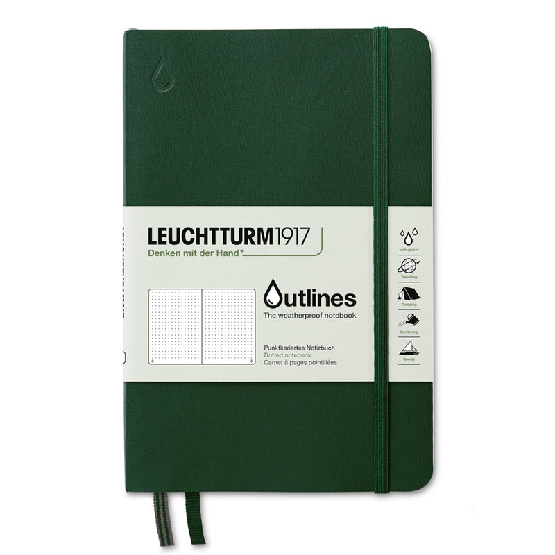 LEUCHTTURM1917 Outlines Composition Weatherproof Notebook Soft Cover - B6 - Dotted - Walden Green