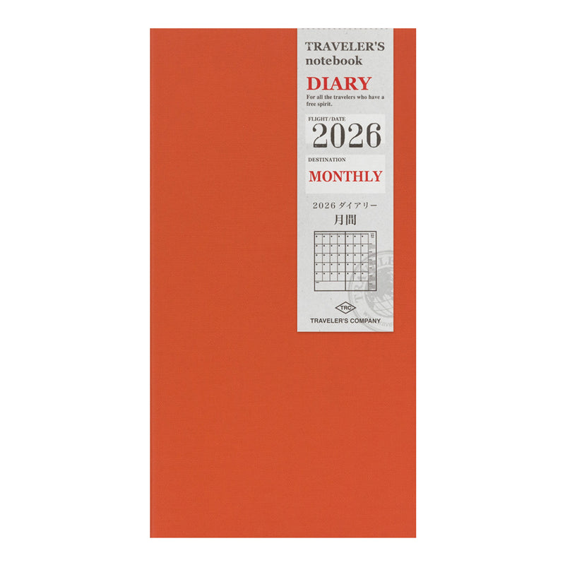 2026 Traveler's Company - Diary Insert - Regular Size - Monthly Planner
