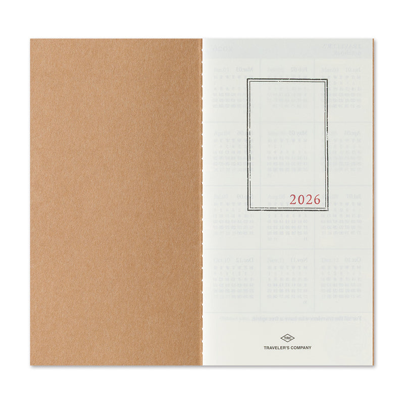 2026 Traveler's Company - Diary Insert - Regular Size - Monthly Planner