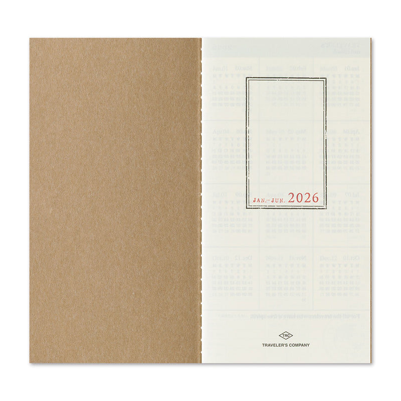 2026 Traveler's Company - Diary Insert - Regular Size (11 x 21cm) - Weekly Vertical Planner