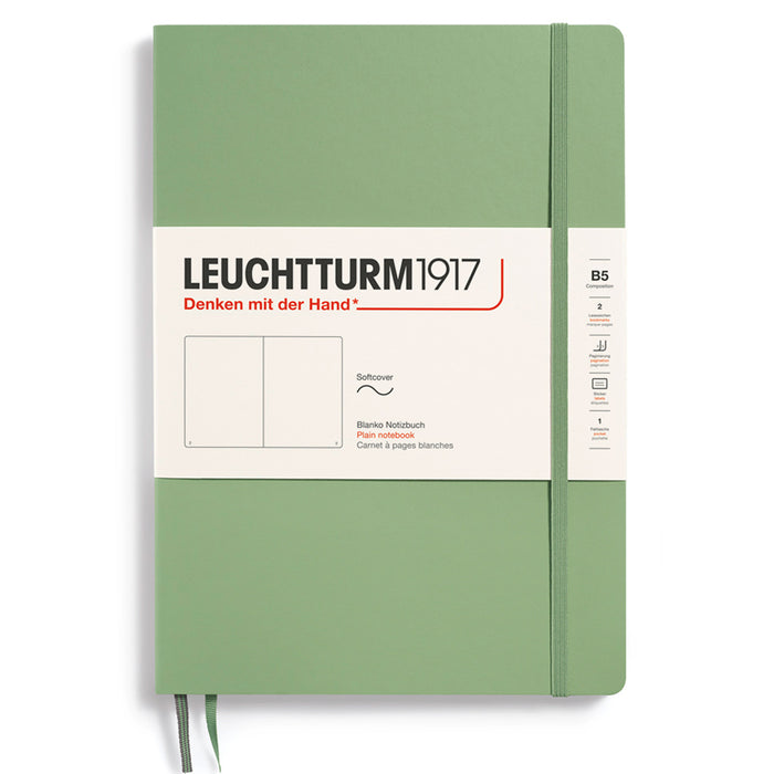 LEUCHTTURM1917 Composition Notebook Soft Cover - B5 - Plain - Sage