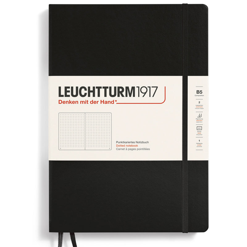 LEUCHTTURM1917 Composition Notebook Hard Cover - B5 - Black