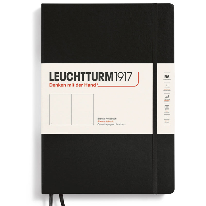 LEUCHTTURM1917 Composition Notebook Hard Cover - B5 - Black