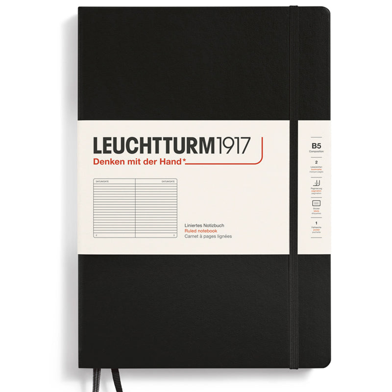 LEUCHTTURM1917 Composition Notebook Hard Cover - B5 - Black