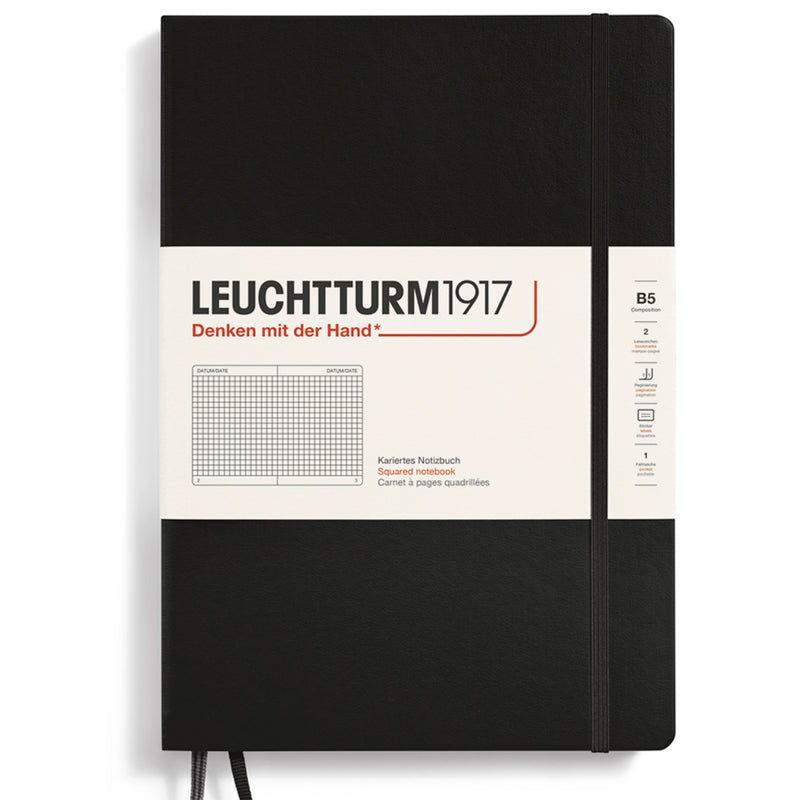 LEUCHTTURM1917 Composition Notebook Hard Cover - B5 - Black