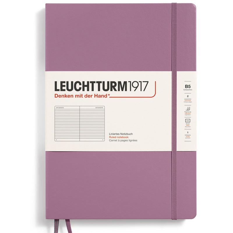 LEUCHTTURM1917 Composition Notebook Hard Cover - B5 - Dusty Rose