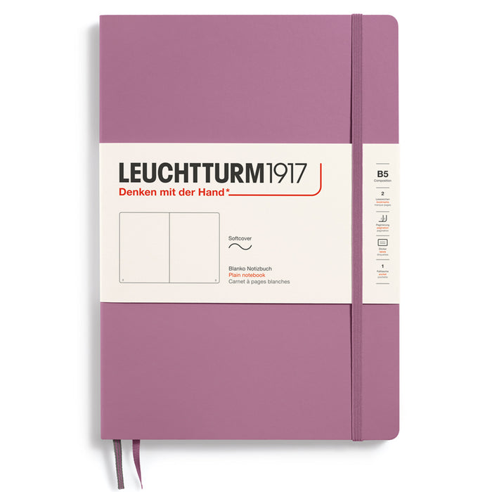 LEUCHTTURM1917 Composition Notebook Soft Cover - B5 - Plain - Dusty Rose
