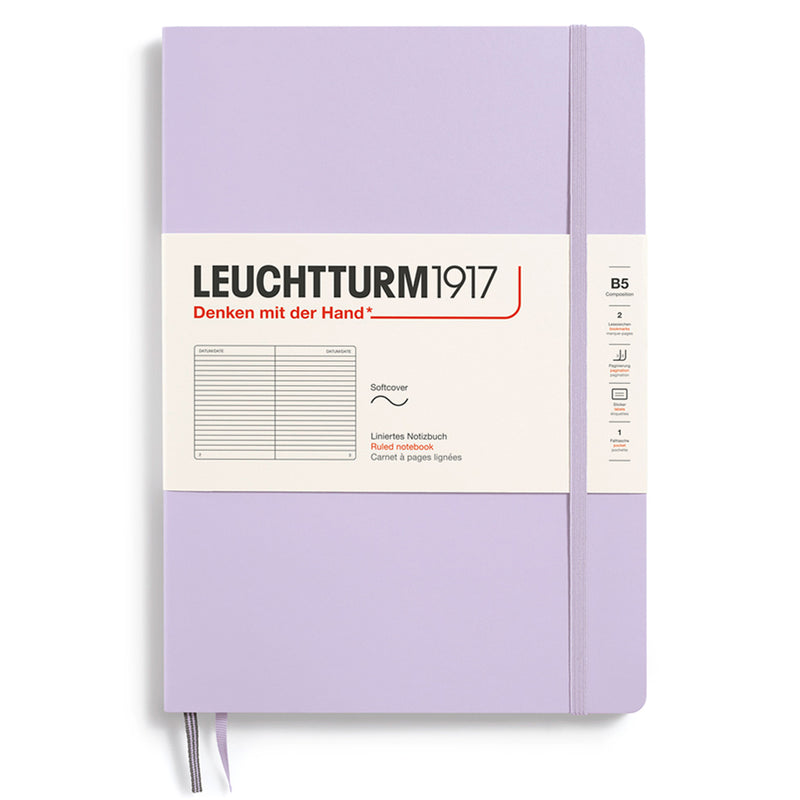 LEUCHTTURM1917 Composition Notebook Soft Cover - B5 - Ruled - Lilac