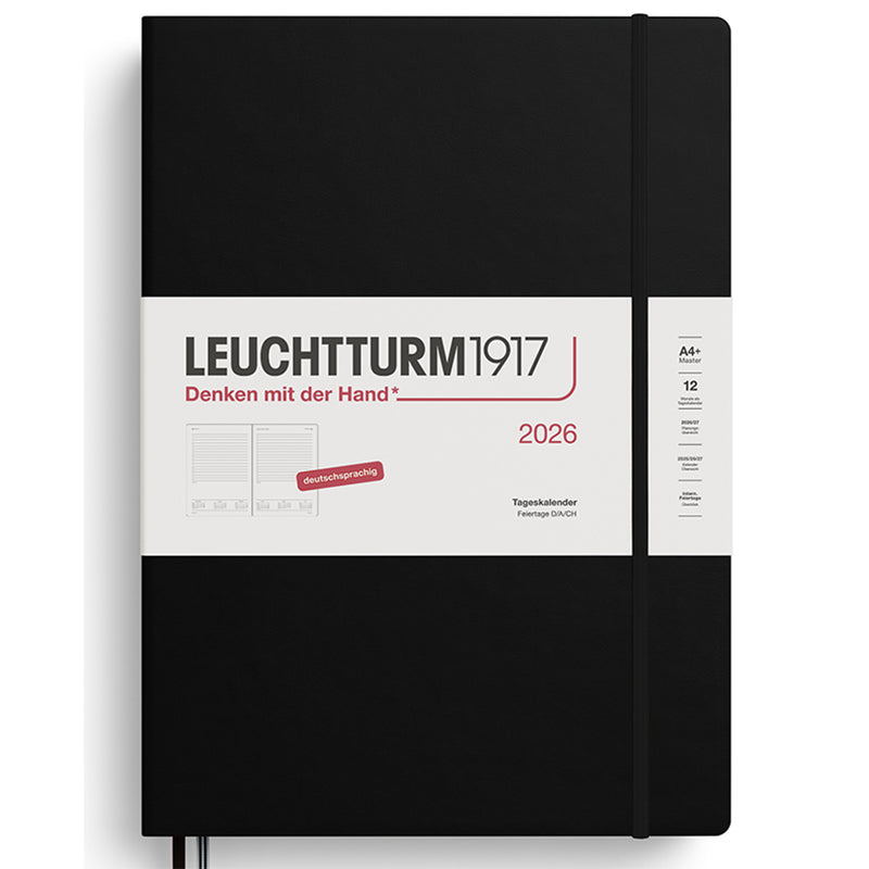 2026 LEUCHTTURM1917 Daily Diary Planner - Hard Cover - Master (A4) - Black