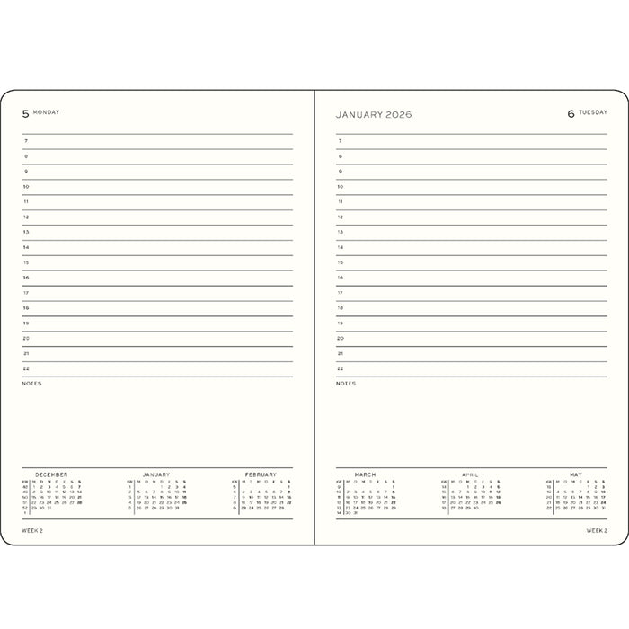 2026 LEUCHTTURM1917 Daily Diary Planner - Hard Cover - Medium (A5)