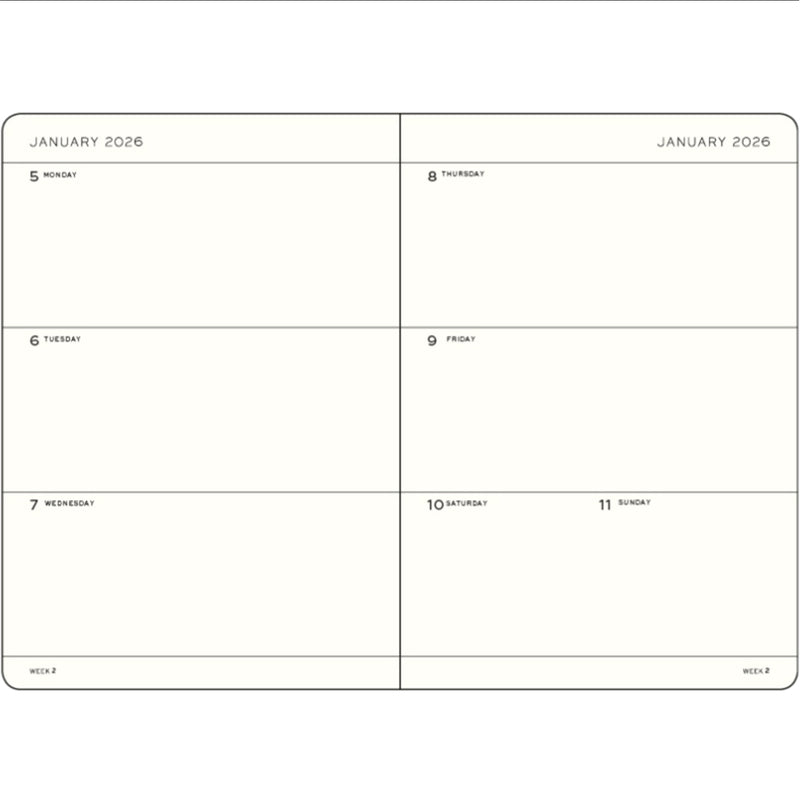 2026 LEUCHTTURM1917 Weekly Horizontal Diary Planner - Hard Cover - Pocket (A6)