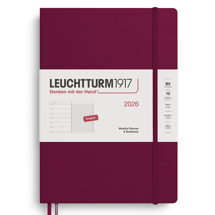 2026 LEUCHTTURM1917 Weekly Planner and Notebook - Hard Cover - Composition (B5)