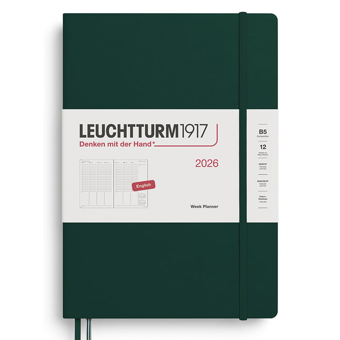 2026 LEUCHTTURM1917 Weekly Vertical Diary Planner - Hard Cover - Composition (B5)