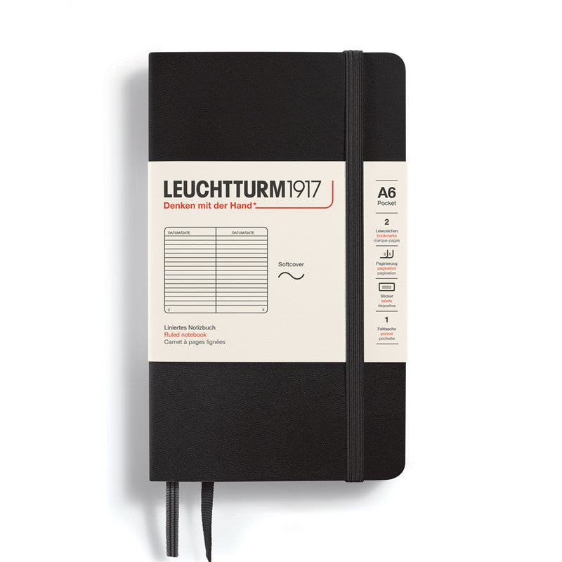 LEUCHTTURM1917 Paperback Notebook Soft Cover - B6 - Black