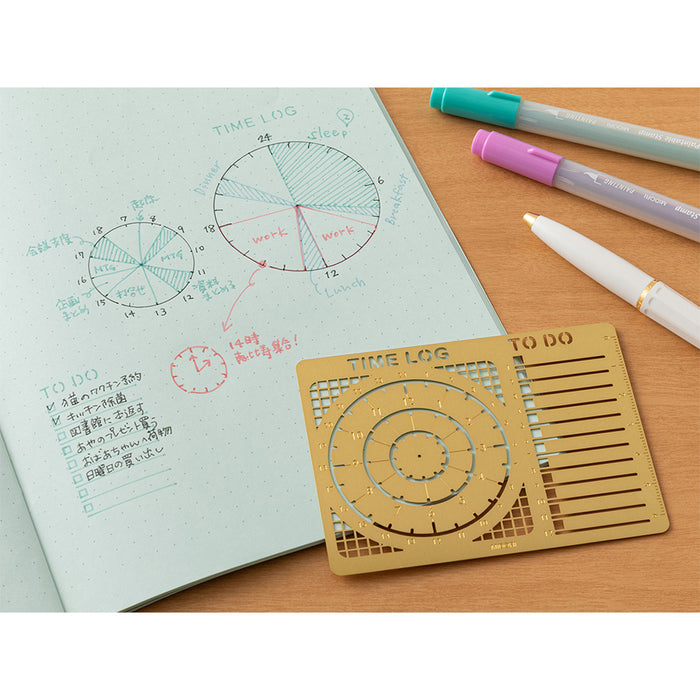 MIDORI - Diary Template - Time Log - Brass