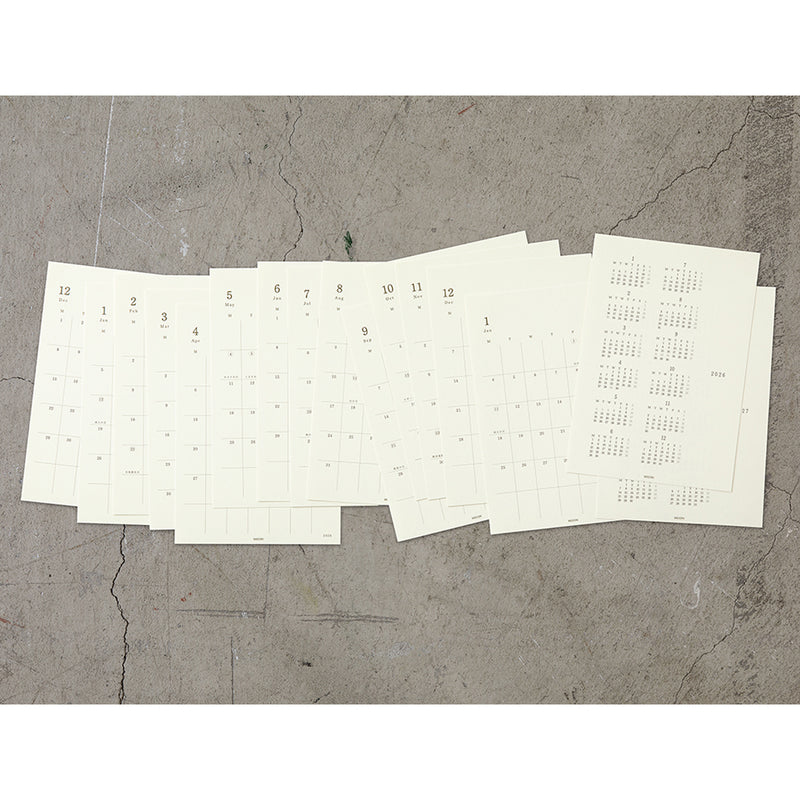 2026 MIDORI - Diary Stickers - Monthly Planner - Large (20 x 13.8cm, suits A5, B5, A4+)