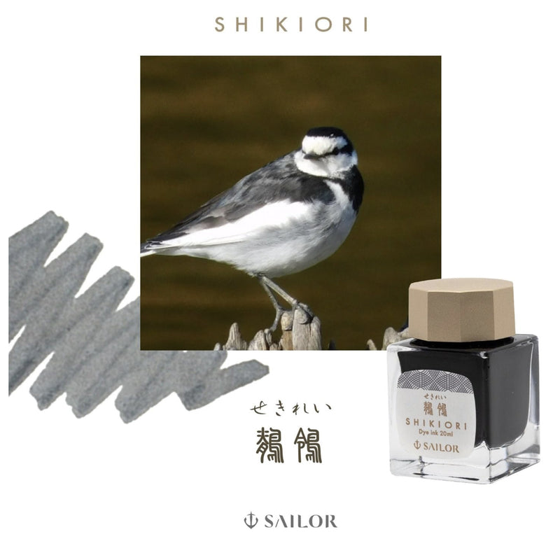 SAILOR SHIKIORI Fountain Pen Ink - 20mL Bottle - Sekirei (Japanese Wagtail)