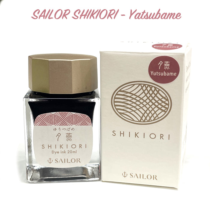 SAILOR SHIKIORI Fountain Pen Ink - 20mL Bottle - Yutsubame Ink (Rose)
