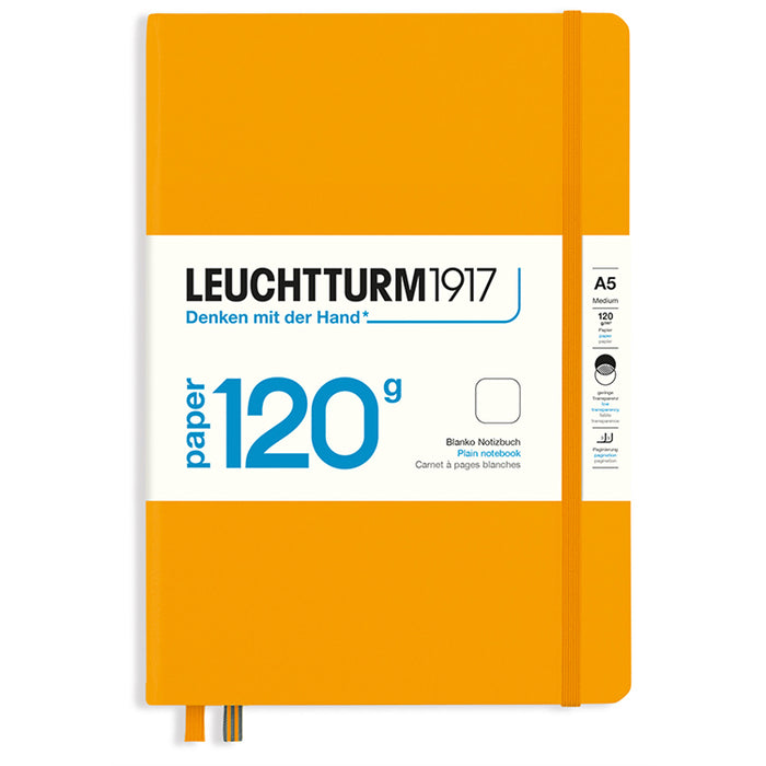 LEUCHTTURM1917 120gsm Classic Hard Cover Notebook - Medium (A5) - Plain - Rising Sun