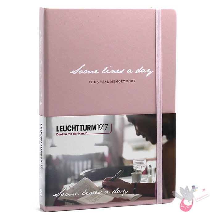 LEUCHTTURM1917 "Some lines a day" 5 year Diary / Memory Book - Hard Cover - Medium A5 - Powder