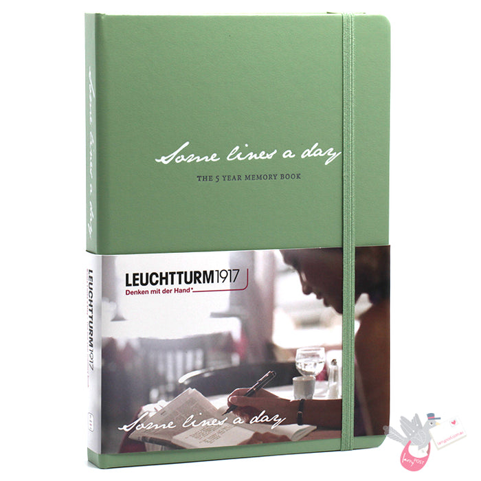 LEUCHTTURM1917 "Some lines a day" 5 year Diary / Memory Book - Hard Cover - Medium A5 - Sage