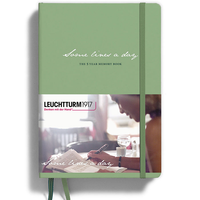 LEUCHTTURM1917 "Some lines a day" 5 year Diary / Memory Book - Hard Cover - Medium A5 - Sage