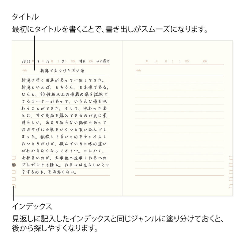 MIDORI - Undated 1 Year Diary - Daily - Red