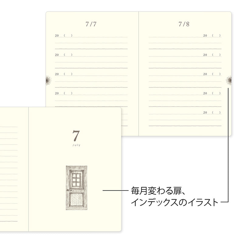MIDORI - Undated 5 Year Diary - Daily - Sage