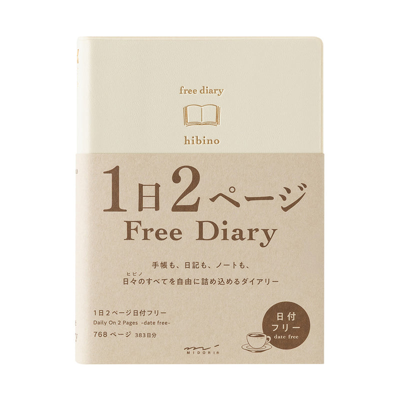 MIDORI Hibino - Undated Daily Diary Planner - Soft Cover - Pocket (A6) - Free Diary