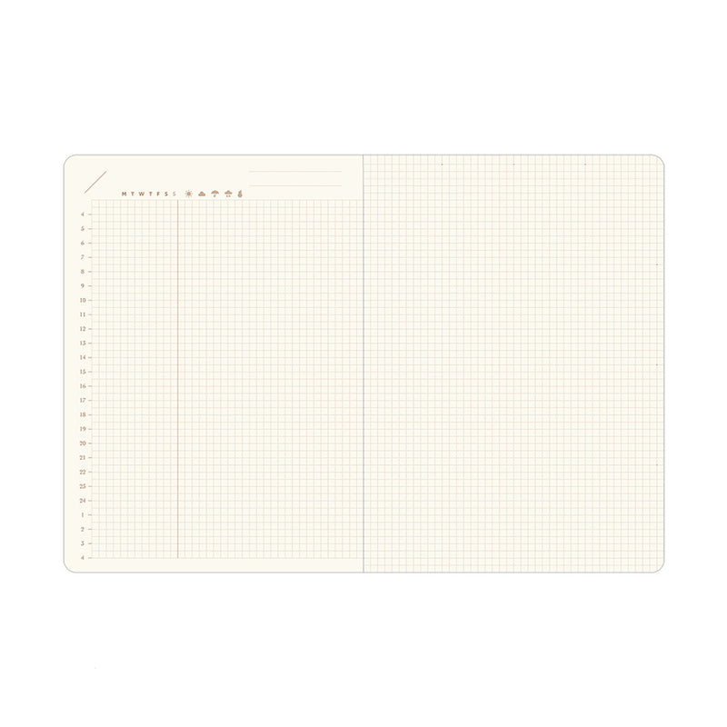 MIDORI Hibino - Undated Daily Diary Planner - Soft Cover - Pocket (A6) - Free Diary