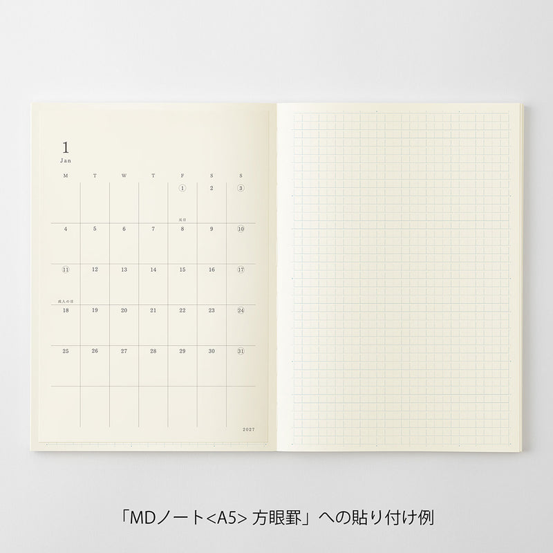 2027 MIDORI - Diary Stickers - Monthly Planner - Large (20 x 13.8cm, suits A5, B5, A4+)