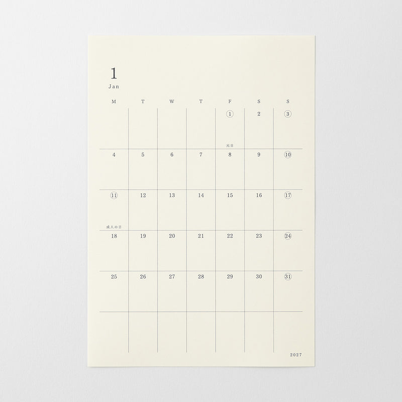 2027 MIDORI - Diary Stickers - Monthly Planner - Medium (17.2 x 11.8cm) Suits B6+