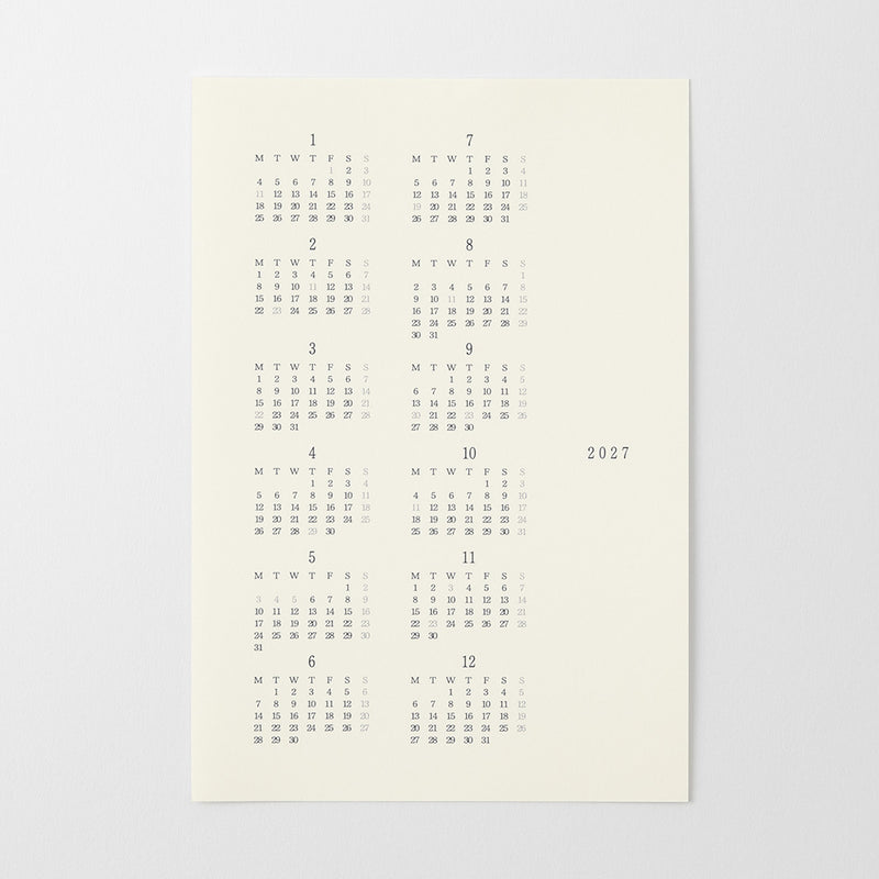 2027 MIDORI - Diary Stickers - Monthly Planner - Medium (17.2 x 11.8cm) Suits B6+