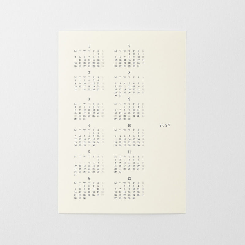 2027 MIDORI - Diary Stickers - Monthly Planner - Small (13.8 x 9.5cm) Suits A6 and up