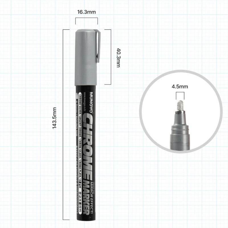 MUNGYO Chrome Marker Mirror Effect - 4.5mm