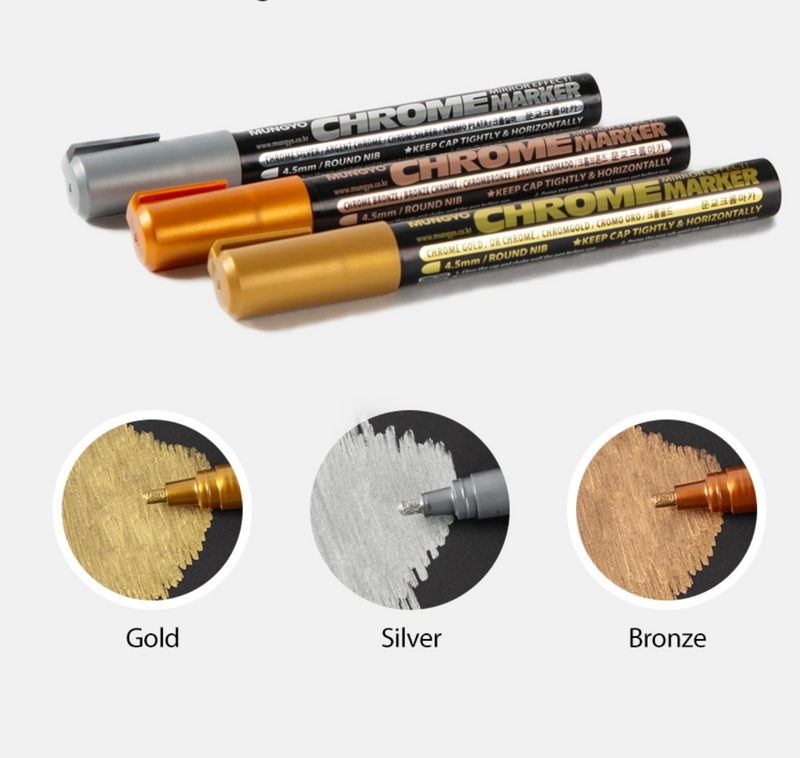 MUNGYO Chrome Marker Mirror Effect - 4.5mm