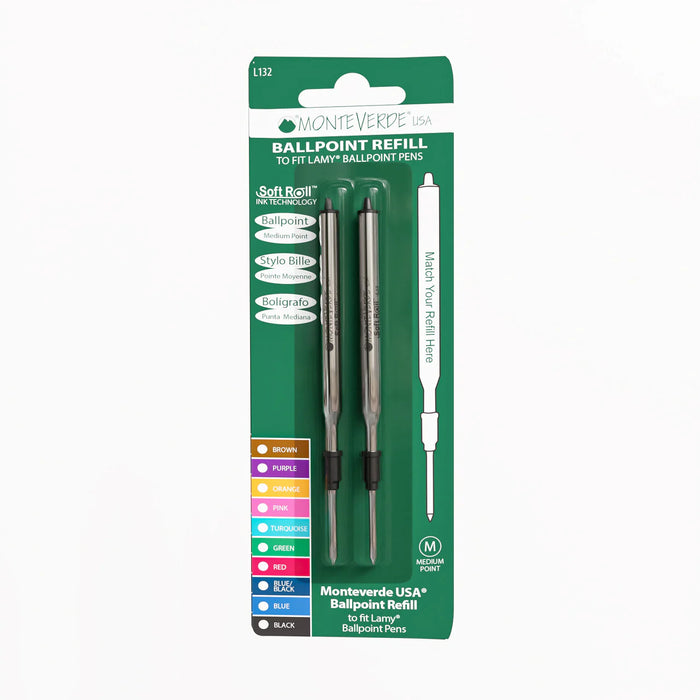MONTEVERDE USA Softroll Ballpoint (L132) to fit LAMY - Pack of 2 - Brown
