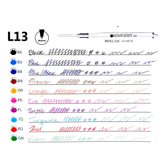 MONTEVERDE USA Softroll Ballpoint (L132) to fit LAMY - Pack of 2 - Brown