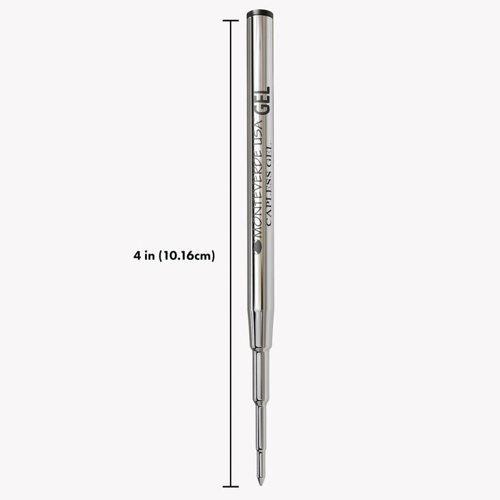 MONTEVERDE USA Capless Gel Refill (M432) to fit MONTBLANC Ballpoint - Pack of 2 - Black - Medium